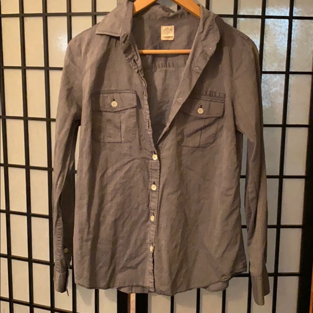 Blue J Crew button up “the perfect shirt” size 6